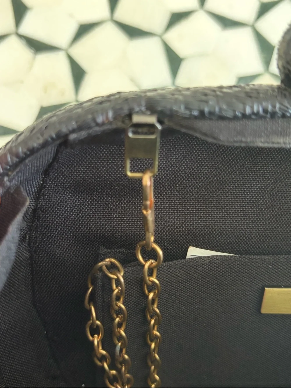 Black Woven Clutch with Natural Straw Flower Accent